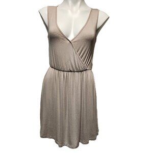 ❤️ 4/$20 Forever 21 dress Women's small Tan V-neck cross-chest sleeveless cute